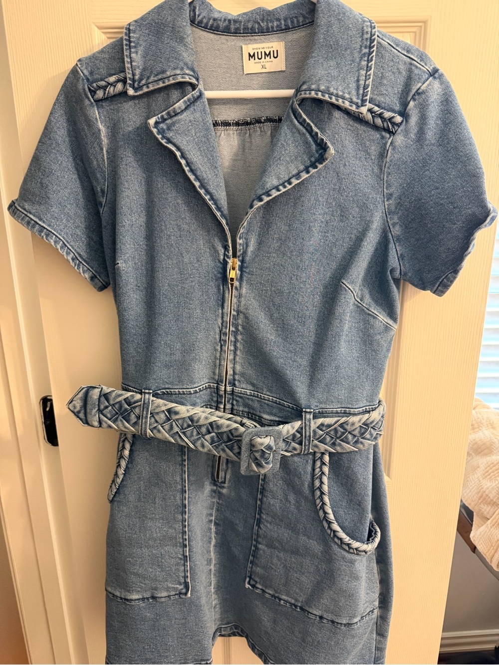Show Me Your Mumu Outlaw Dress Light Blue Denim Shirt Dress - Picture 3 of 3